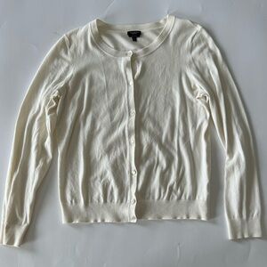 Talbots Cream Pima Cotton Cardigan NWOT Size M